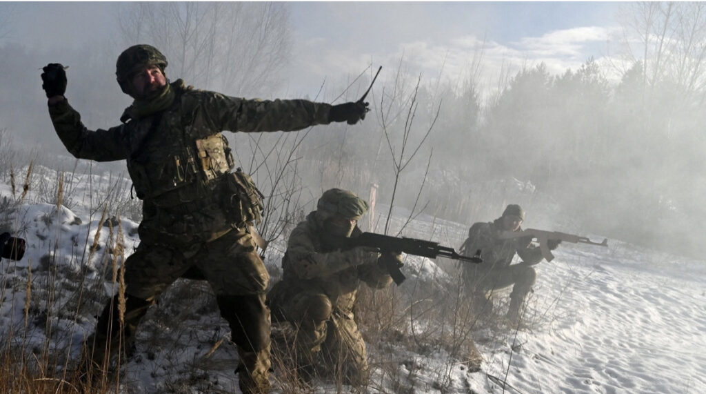 Ukraine Throwing Grenade